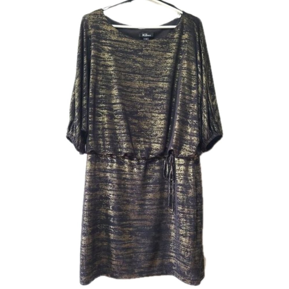 Women's Blouson Dress, 3/4 Sleeve, Drop Waist, AGB, size 6